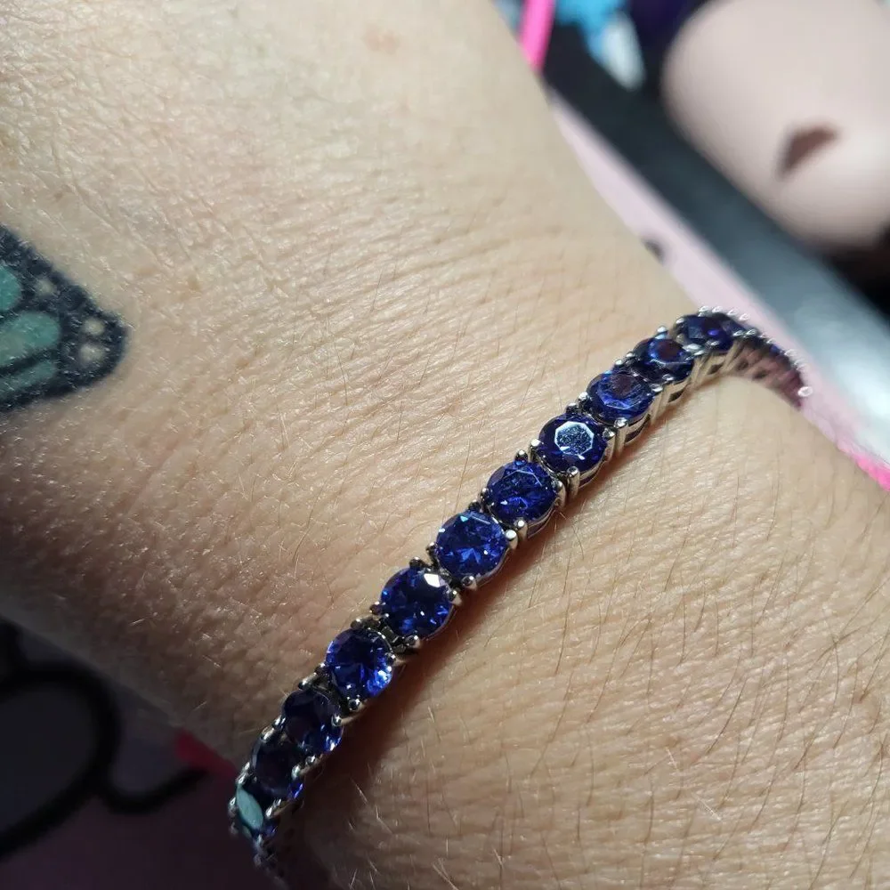 Fluorite Tennis Bracelet in Rhodium Over Sterling Silver